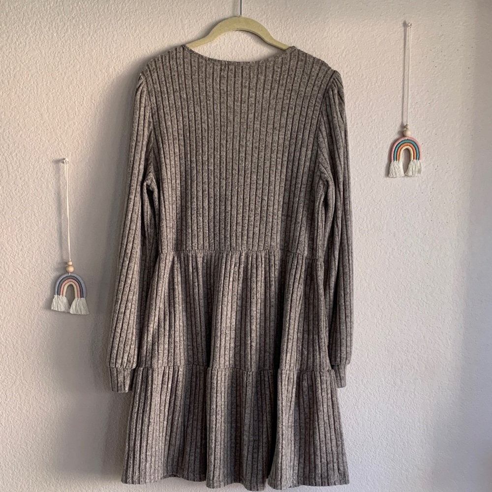 ModCloth Soft Sweater Long Sleeve Dress Tiered Skirt Mini XL - Picture 5 of 5